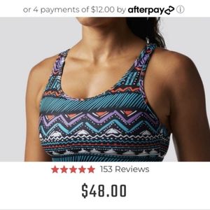 Born Primitive Teal, Purple & Black Geometric Racerback Sports Bra